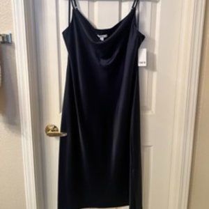 Bar III Size XL Navy Blue Satin Slip Dress
